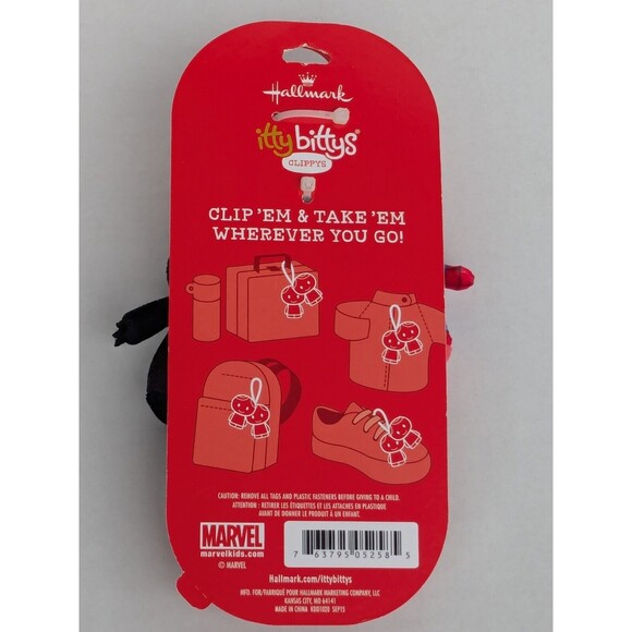 Hallmark Marvel Avengers Spiderman & Venom Itty Bittys Clippys 2" Plush Toys NEW - Picture 2 of 3